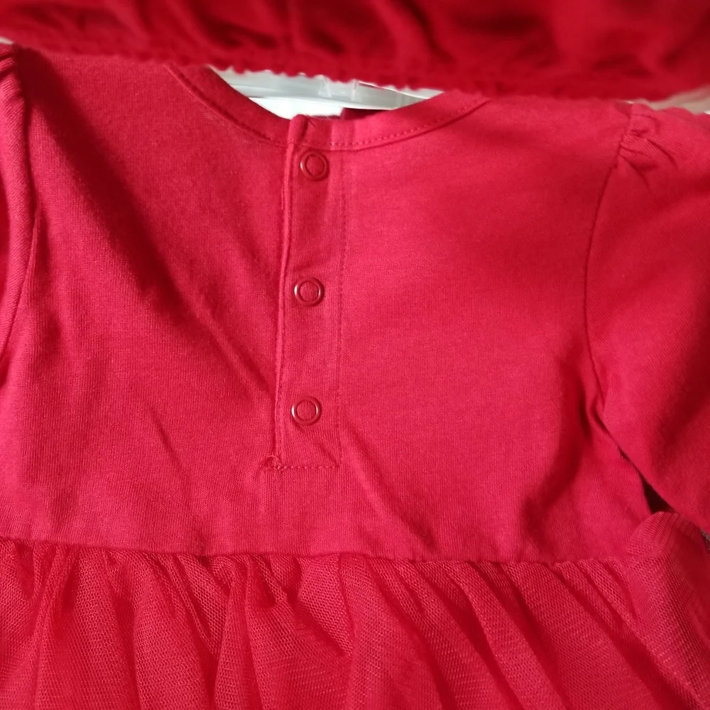 NWT CHILD OF MINE BY CARTER'S 3-PIECE RED GIRL'S DRESS SET SIZE 3 TO 6 M…